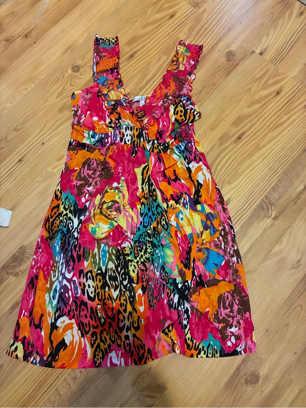 Women’s VTG sleeveless dress Y2K Sz large colorful